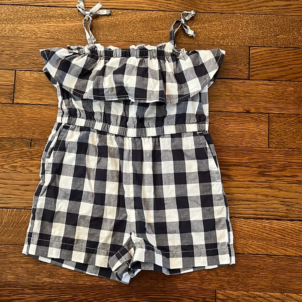 Baby Gap navy and white gingham romper, size 2T. Like new, worn once.